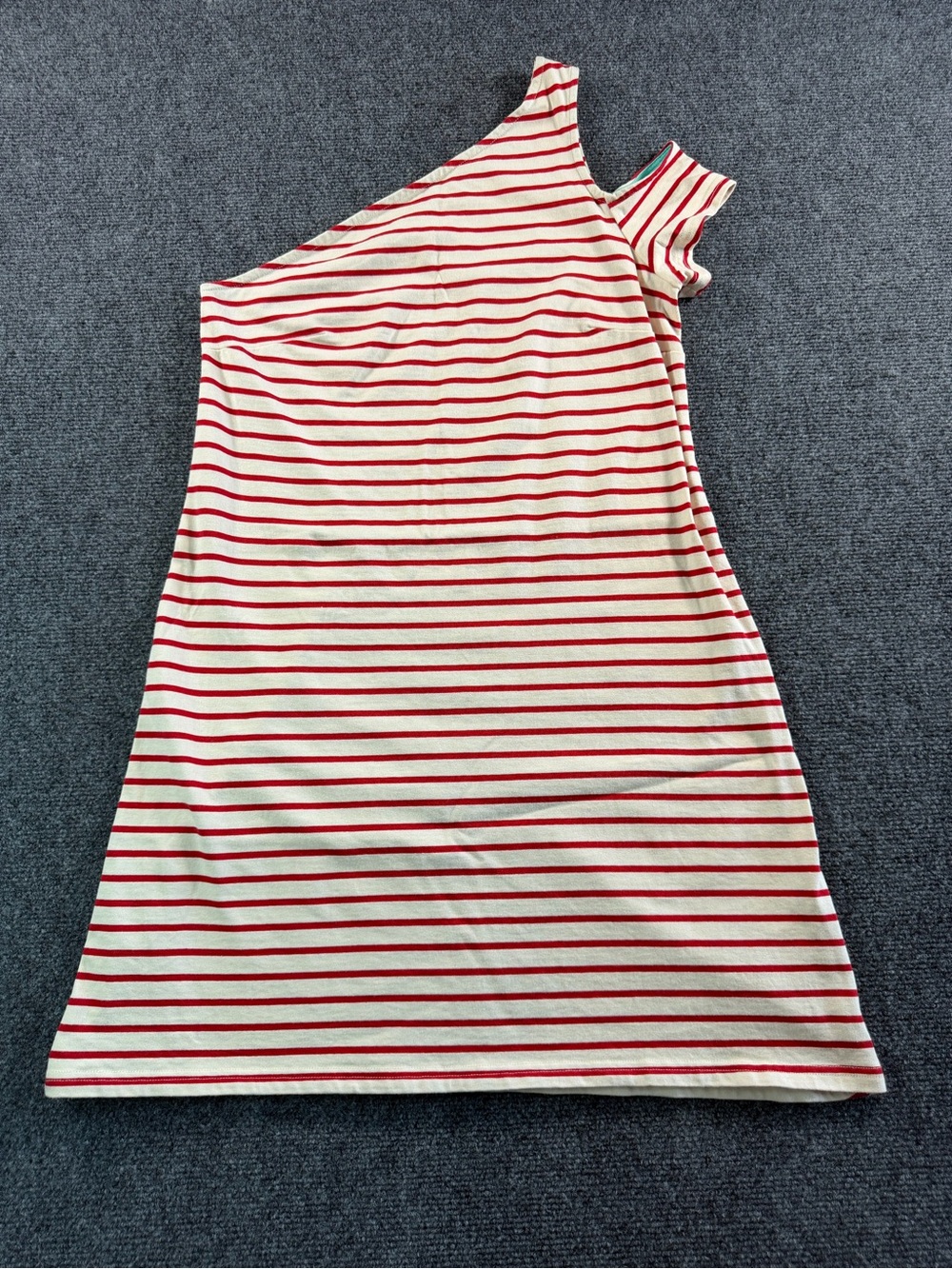 Maeve Anthropologie Dress Small One Shoulder Stripe Red White Summer Party Boat